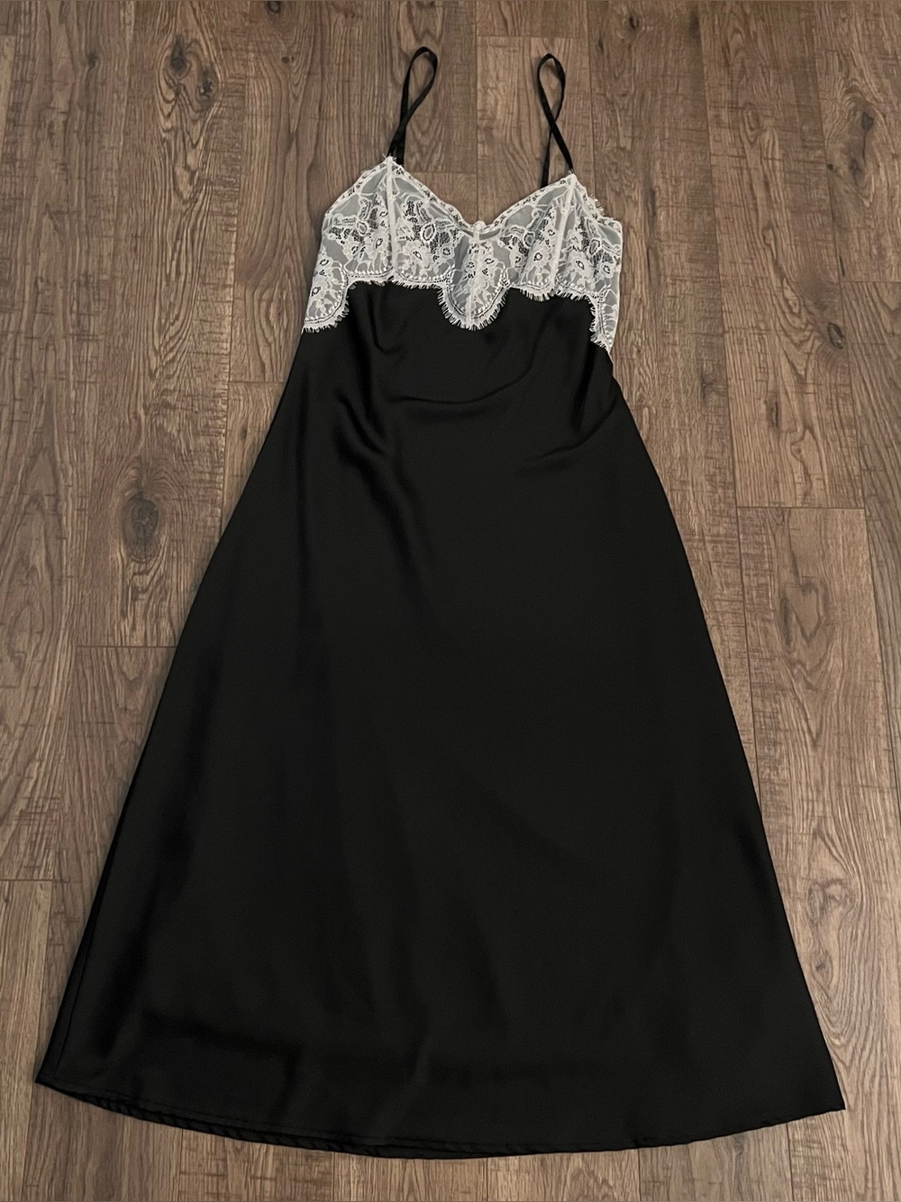 Wild Fable Women's Satin Midi Slip Dress Small Lace Y2K‎ Coquette